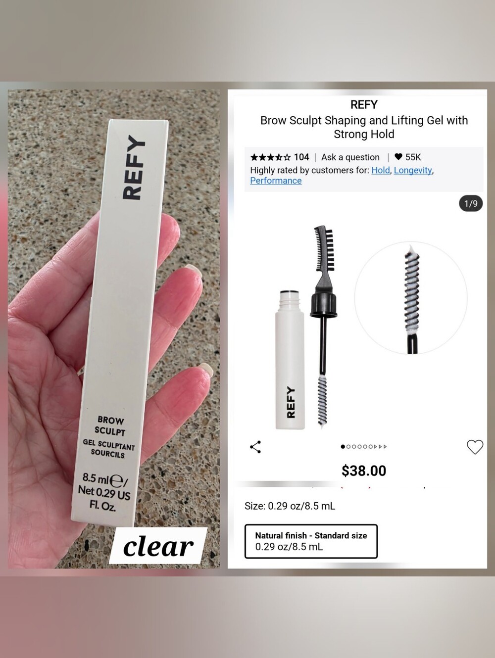 Brow sculpt, clear